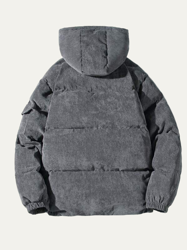VogeLuxe | Men’s Technical Utility Jacket with Hood and Patch Pockets