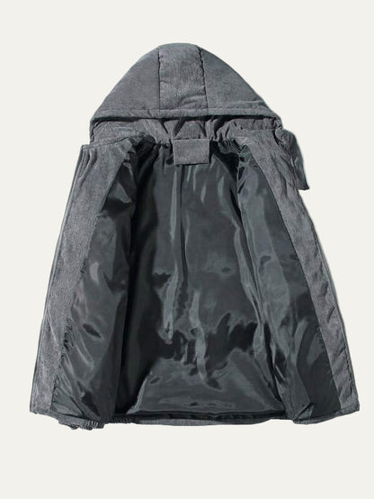 VogeLuxe | Men’s Technical Utility Jacket with Hood and Patch Pockets