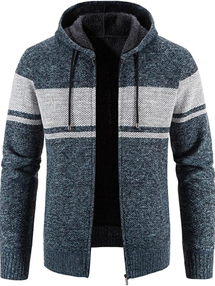 Warm Mens Hooded Sweatshirt with Fleece Lining - VogeLuxe