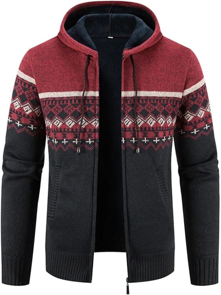 Warm Mens Hooded Sweatshirt with Fleece Lining