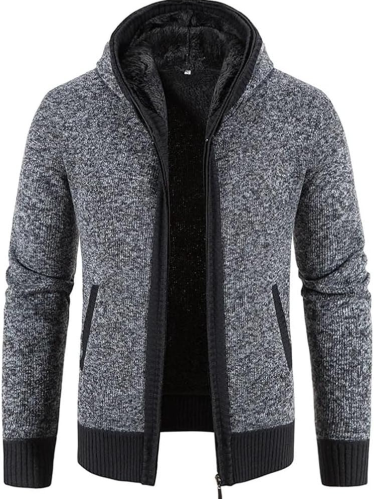 Warm Mens Hooded Sweatshirt with Fleece Lining