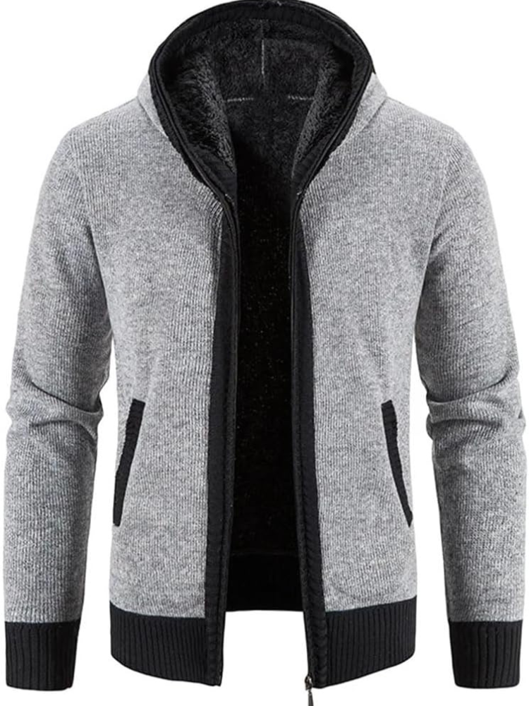 Warm Mens Hooded Sweatshirt with Fleece Lining