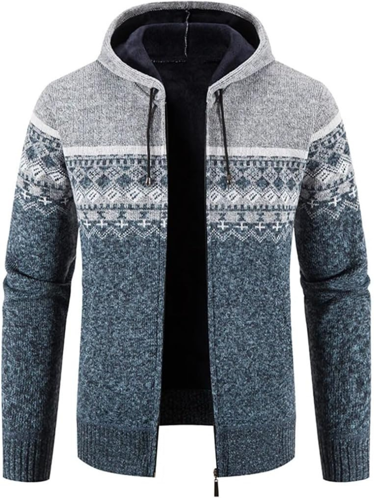 Warm Mens Hooded Sweatshirt with Fleece Lining