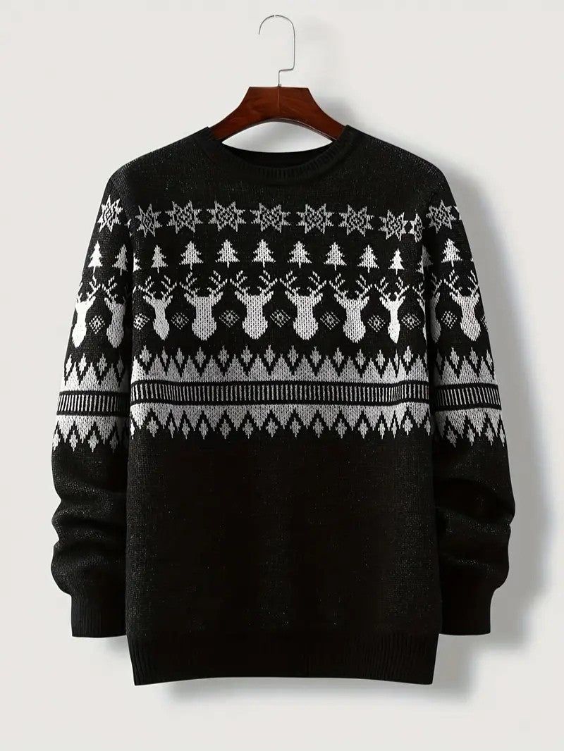 VogeLuxe | Men’s Festive Fair Isle Knit Sweater