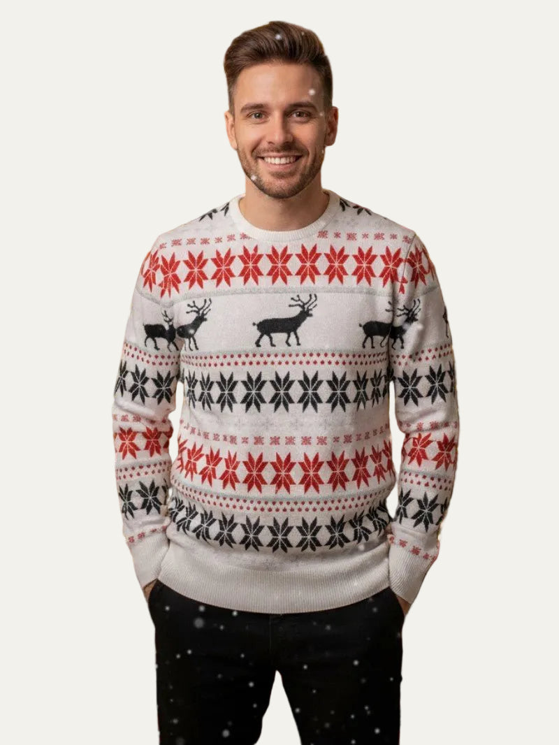 VogeLuxe | Men’s Festive Fair Isle Knit Crewneck Sweater