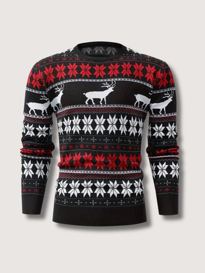 VogeLuxe | Men’s Festive Fair Isle Knit Crewneck Sweater