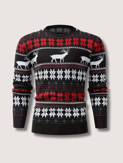 VogeLuxe | Men’s Festive Fair Isle Knit Crewneck Sweater