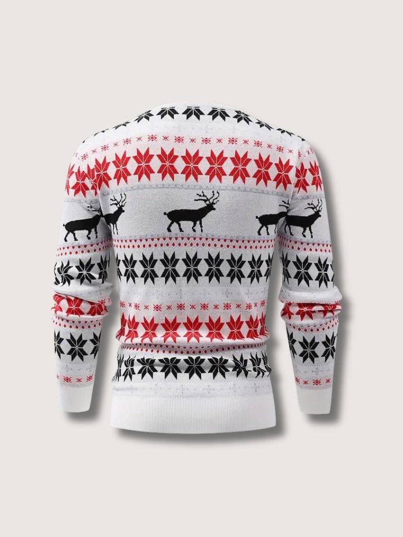 VogeLuxe | Men’s Festive Fair Isle Knit Crewneck Sweater