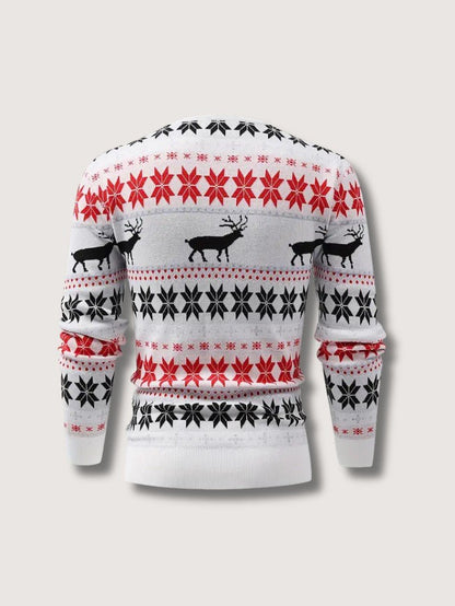 VogeLuxe | Men’s Festive Fair Isle Knit Crewneck Sweater