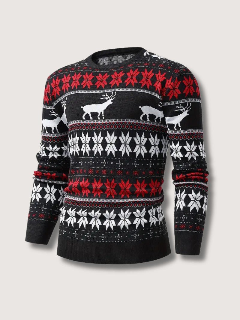 VogeLuxe | Men’s Festive Fair Isle Knit Crewneck Sweater
