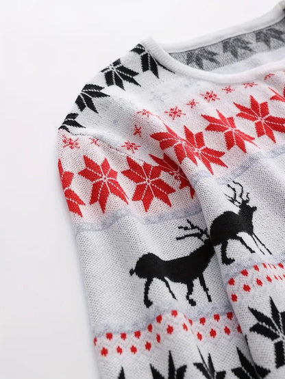 VogeLuxe | Men’s Festive Fair Isle Knit Crewneck Sweater