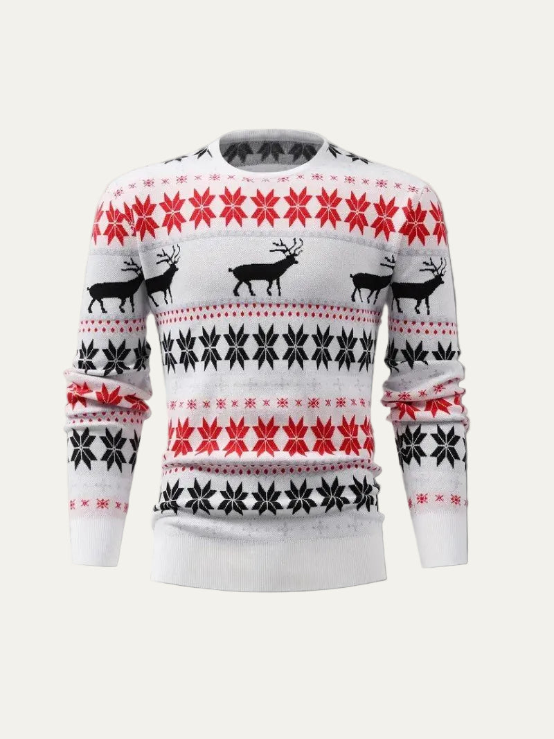 VogeLuxe | Men’s Festive Fair Isle Knit Crewneck Sweater