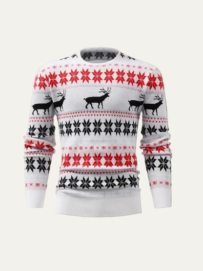 VogeLuxe | Men’s Festive Fair Isle Knit Crewneck Sweater
