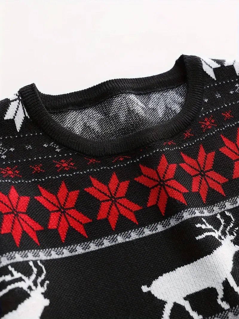 VogeLuxe | Men’s Festive Fair Isle Knit Crewneck Sweater