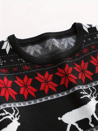VogeLuxe | Men’s Festive Fair Isle Knit Crewneck Sweater