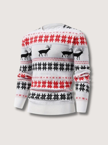 VogeLuxe | Men’s Festive Fair Isle Knit Crewneck Sweater