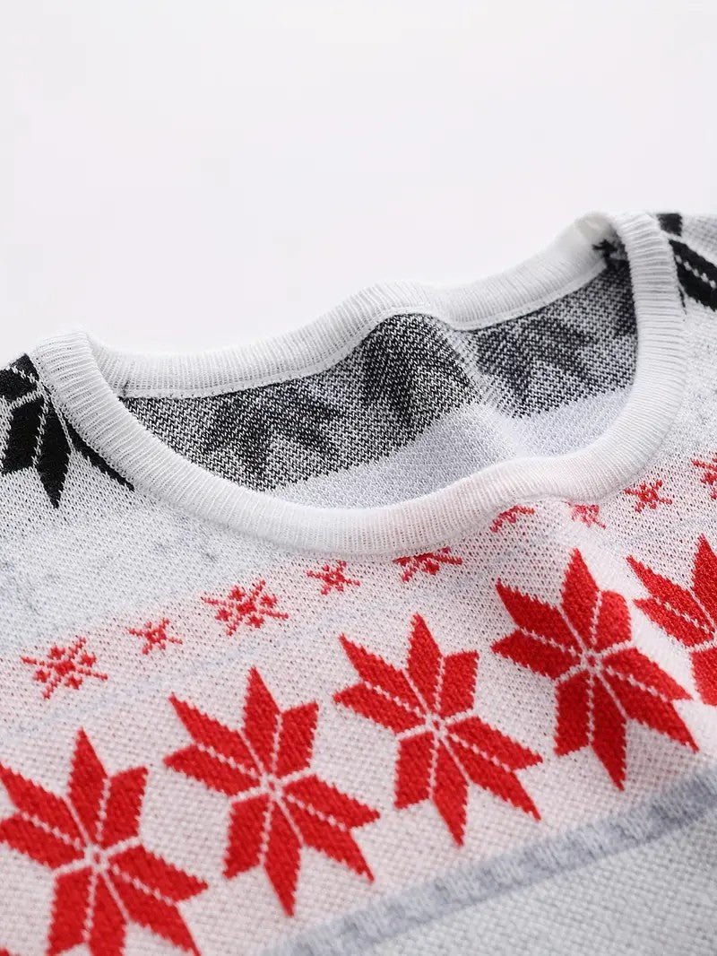 VogeLuxe | Men’s Festive Fair Isle Knit Crewneck Sweater