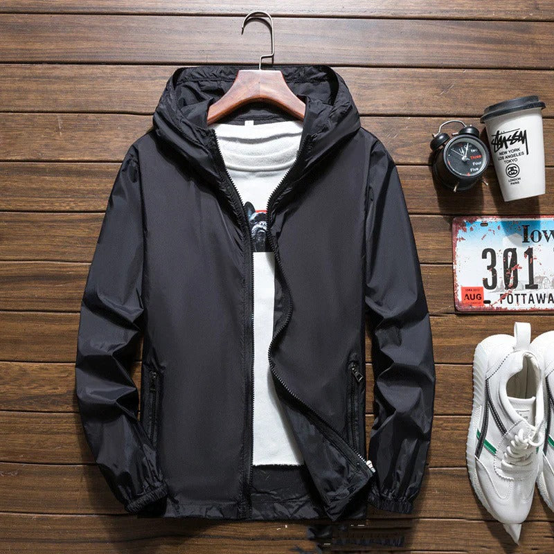 Waterproof Men's Breathable Windbreaker Coat with Hood