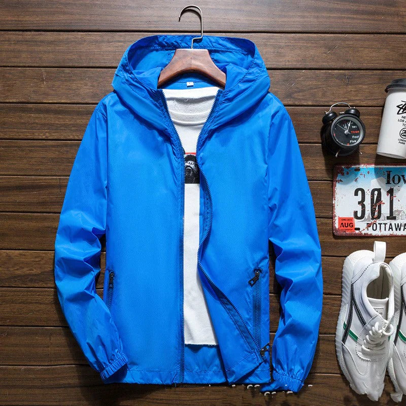 Waterproof Men's Breathable Windbreaker Coat with Hood