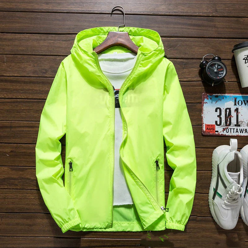 Waterproof Men's Breathable Windbreaker Coat with Hood