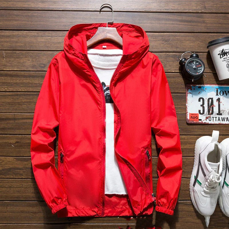 Waterproof Men's Breathable Windbreaker Coat with Hood