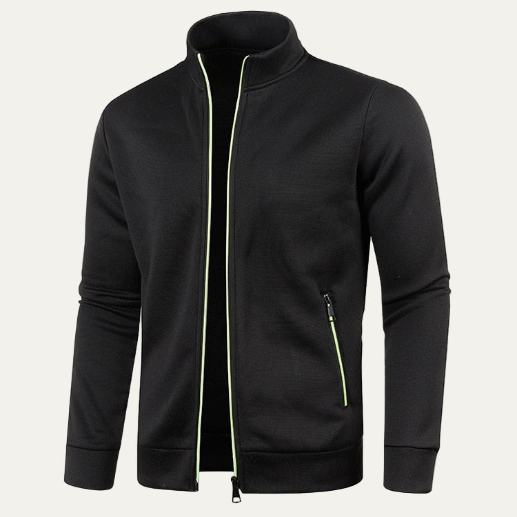 VogeLuxe | Men’s Zip Up Track Jacket with Neon Trim