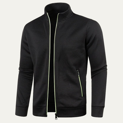 VogeLuxe | Men’s Zip Up Track Jacket with Neon Trim