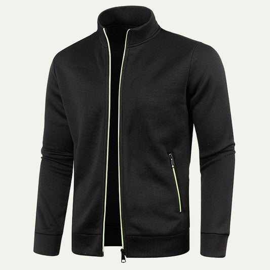 VogeLuxe | Men’s Zip Up Track Jacket with Neon Trim