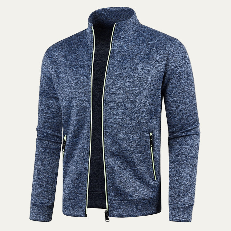VogeLuxe | Men’s Zip Up Track Jacket with Neon Trim