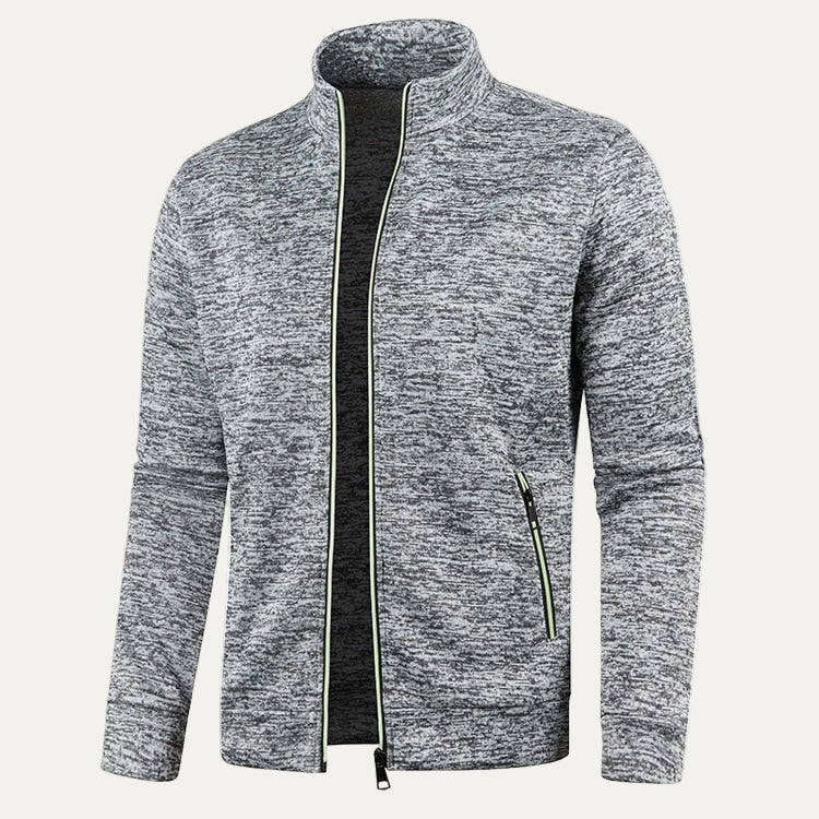 VogeLuxe | Men’s Zip Up Track Jacket with Neon Trim