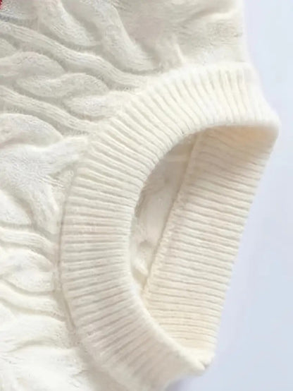 VogeLuxe | Men’s Festive Cable Knit Crewneck Sweater