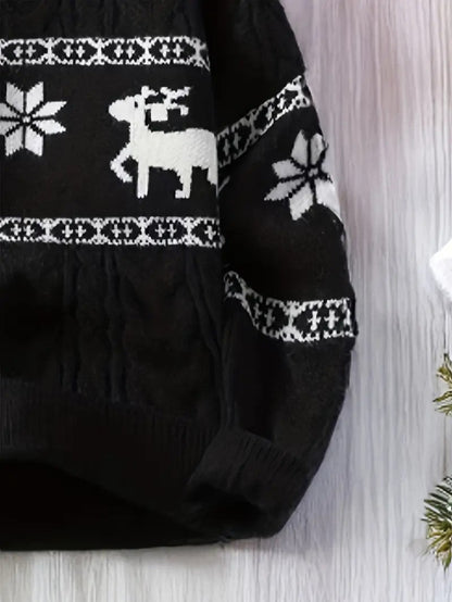 VogeLuxe | Men’s Festive Cable Knit Crewneck Sweater