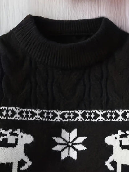 VogeLuxe | Men’s Festive Cable Knit Crewneck Sweater