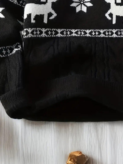VogeLuxe | Men’s Festive Cable Knit Crewneck Sweater
