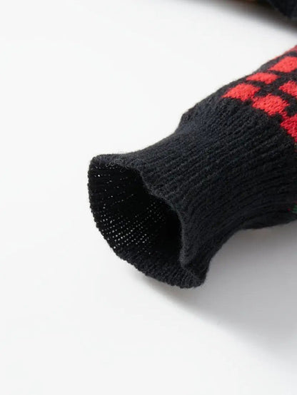VogeLuxe | Men’s Festive Patchwork Crewneck Knit Sweater
