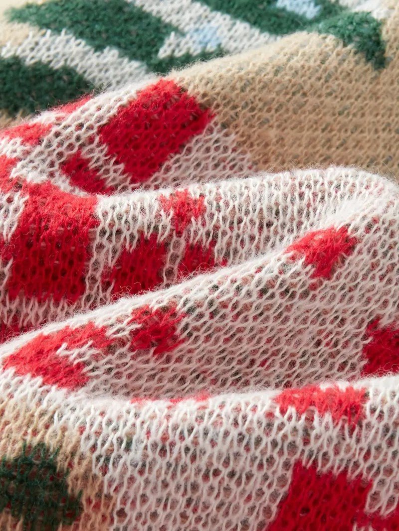 VogeLuxe | Men’s Festive Patchwork Crewneck Knit Sweater
