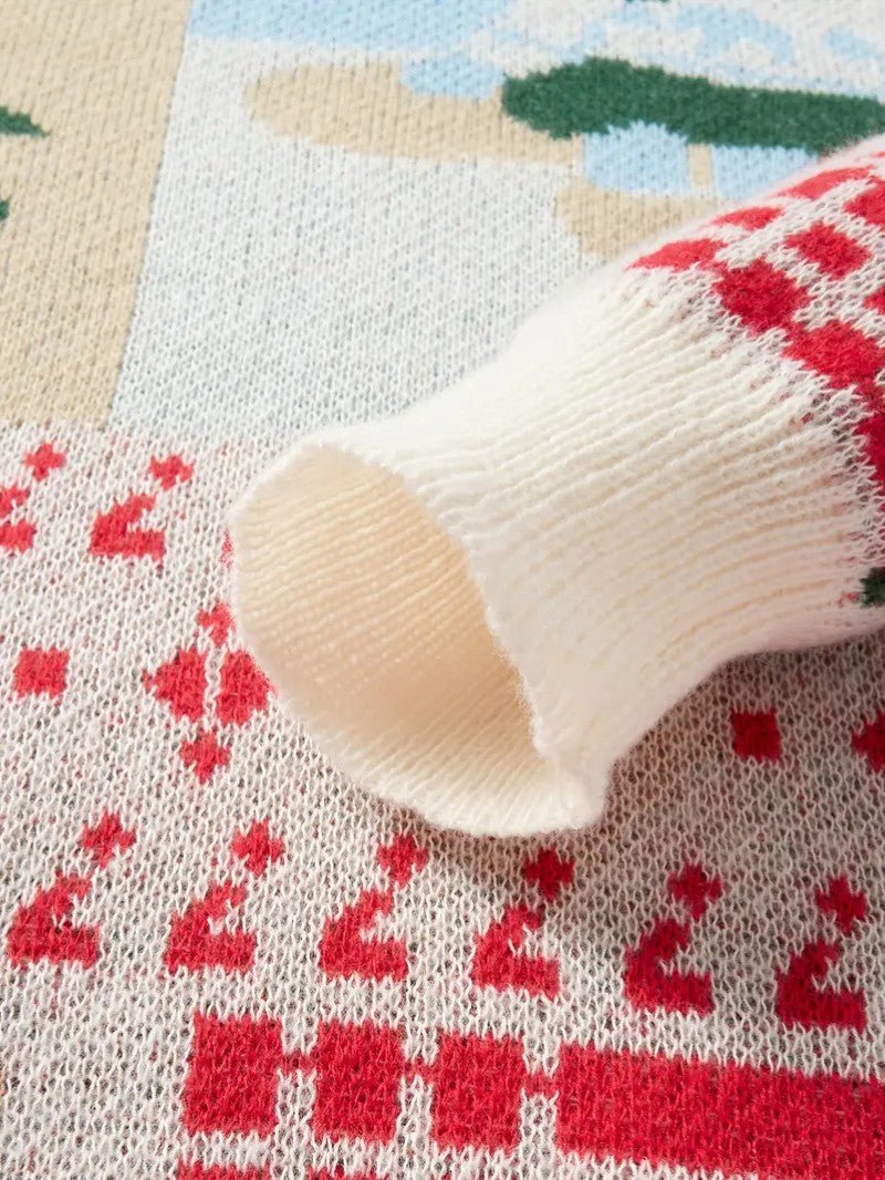 VogeLuxe | Men’s Festive Patchwork Crewneck Knit Sweater