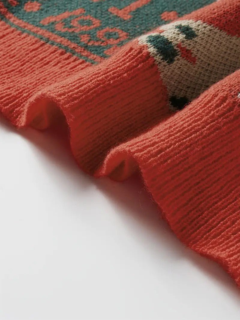 VogeLuxe | Men’s Festive Patchwork Crewneck Knit Sweater