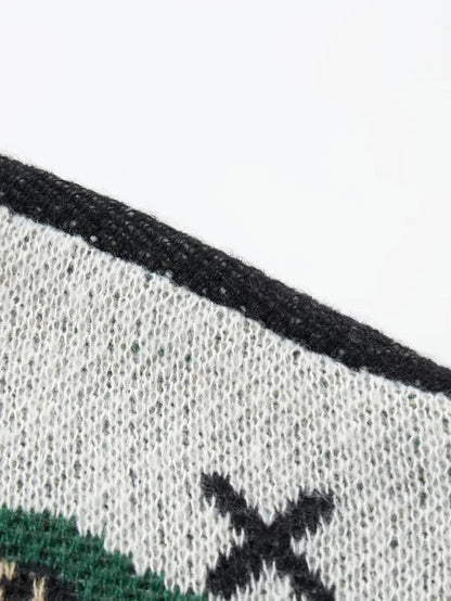 VogeLuxe | Men’s Festive Patchwork Crewneck Knit Sweater