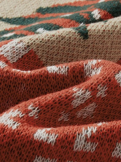 VogeLuxe | Men’s Festive Patchwork Crewneck Knit Sweater