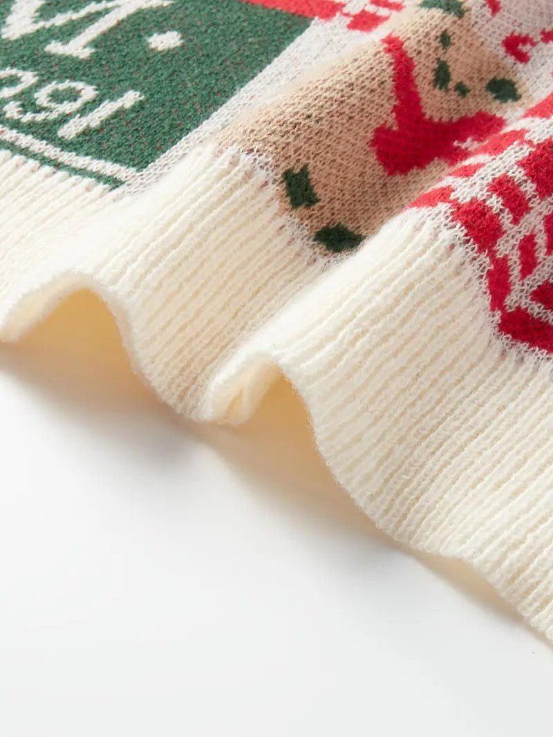 VogeLuxe | Men’s Festive Patchwork Crewneck Knit Sweater