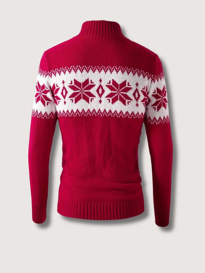 VogeLuxe | Men’s Shawl Collar Fair Isle Knit Sweater