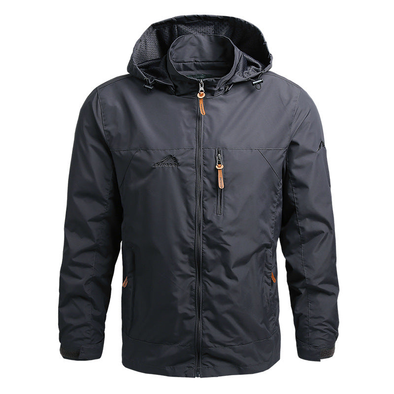 VogeLuxe | Men’s Multi Pocket Full Zip Hooded Jacket