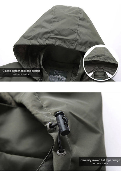 VogeLuxe | Men’s Multi Pocket Full Zip Hooded Jacket