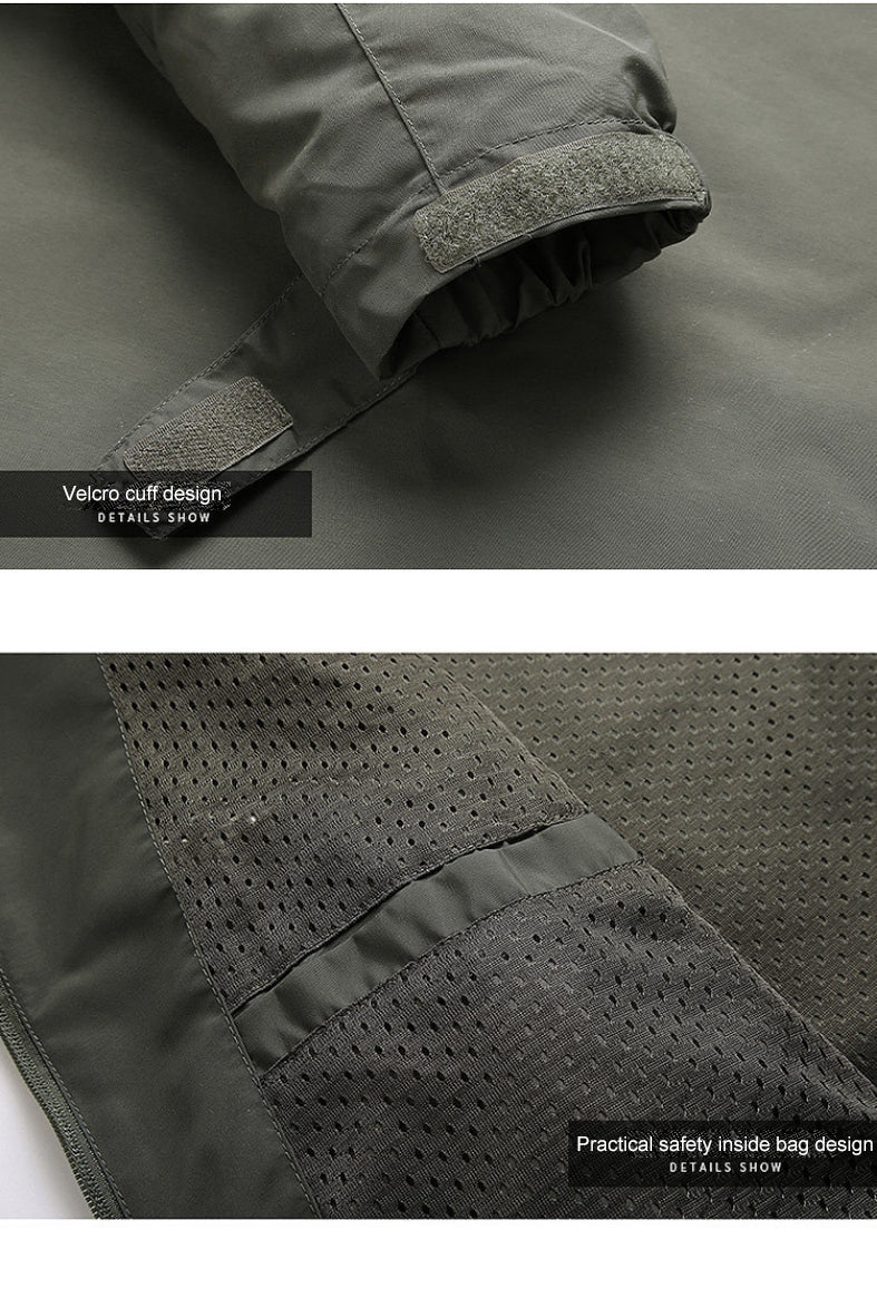 VogeLuxe | Men’s Multi Pocket Full Zip Hooded Jacket