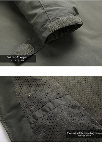 VogeLuxe | Men’s Multi Pocket Full Zip Hooded Jacket