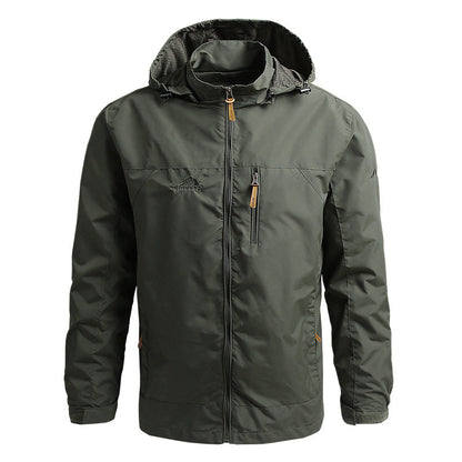 VogeLuxe | Men’s Multi Pocket Full Zip Hooded Jacket