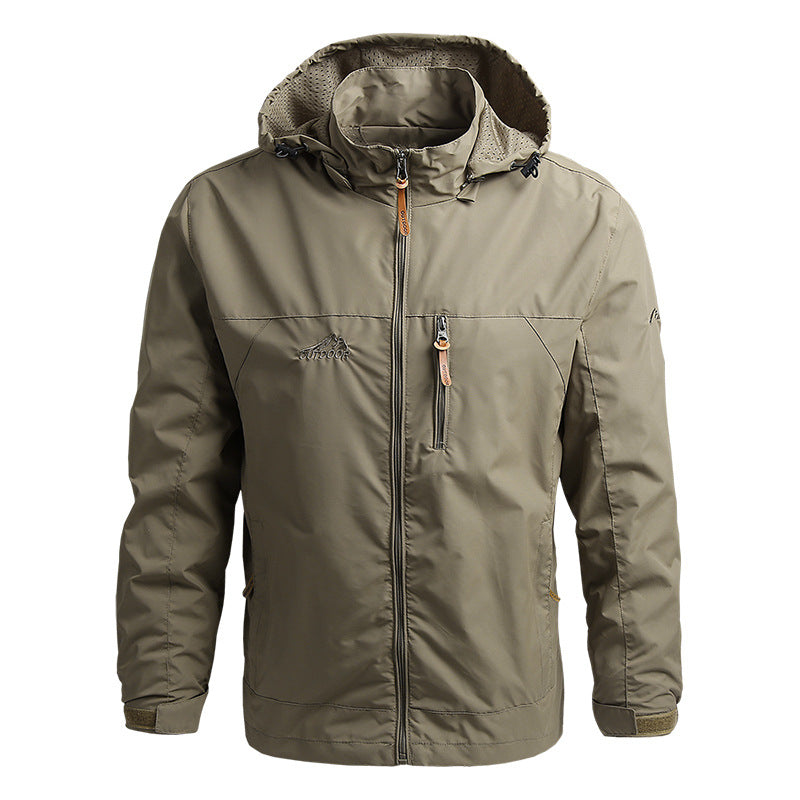 VogeLuxe | Men’s Multi Pocket Full Zip Hooded Jacket