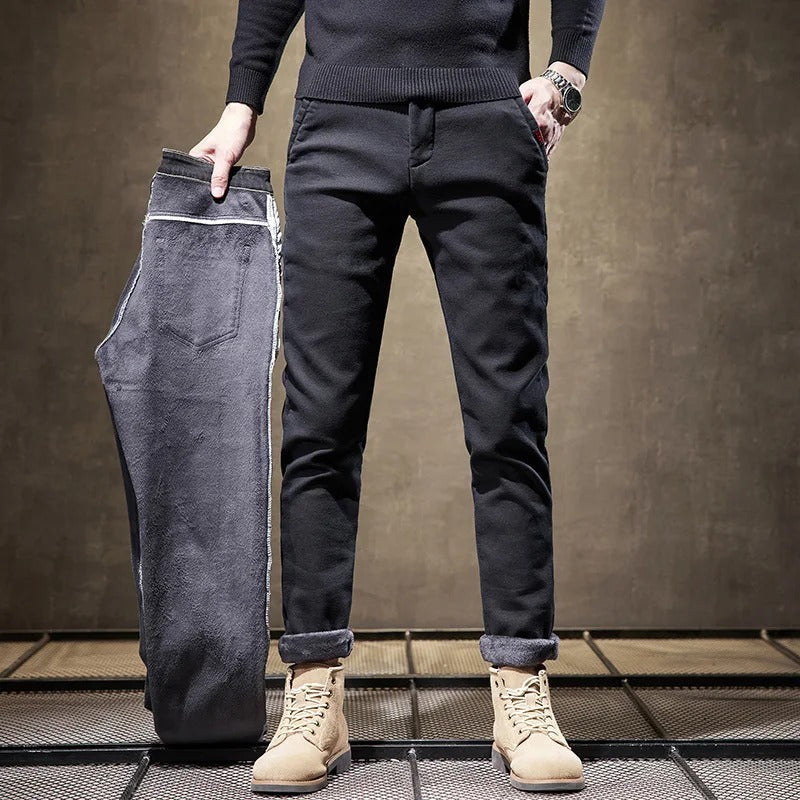 Men's Thick Fleece Jogger Pants Comfort Fit Warm Casual - VogeLuxe