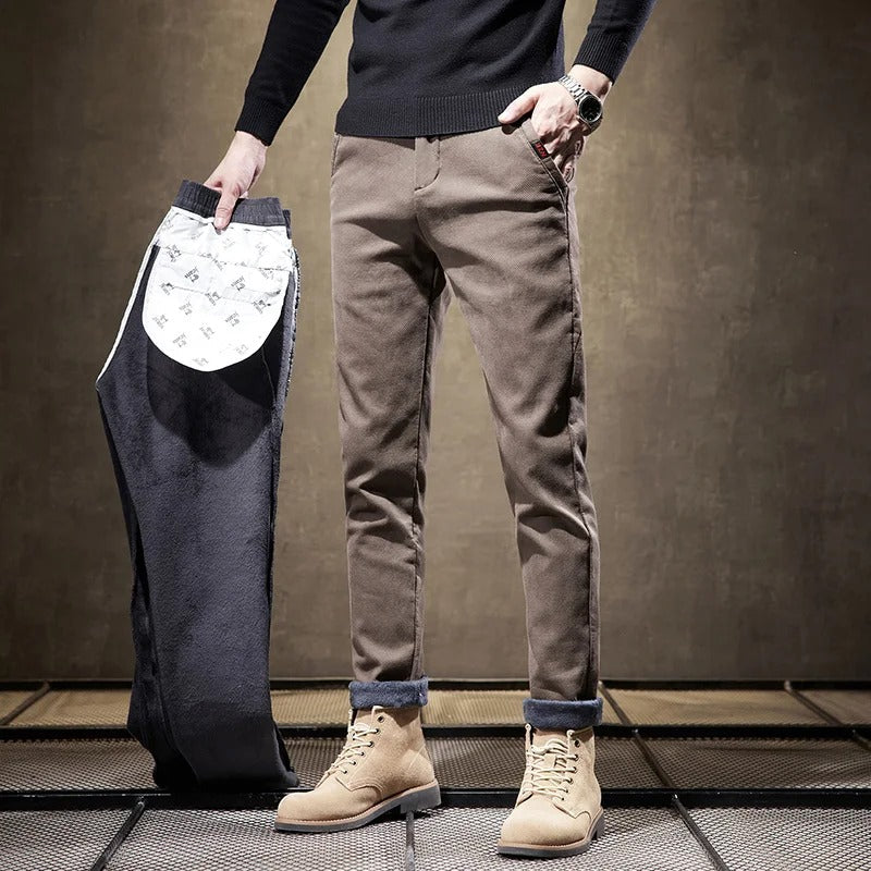 Men's Thick Fleece Jogger Pants Comfort Fit Warm Casual